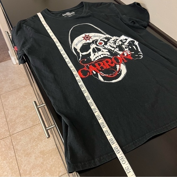 Pro Wrestling Tees Cabron skull graphic, black, 100% Cotton, size L - Picture 6 of 7